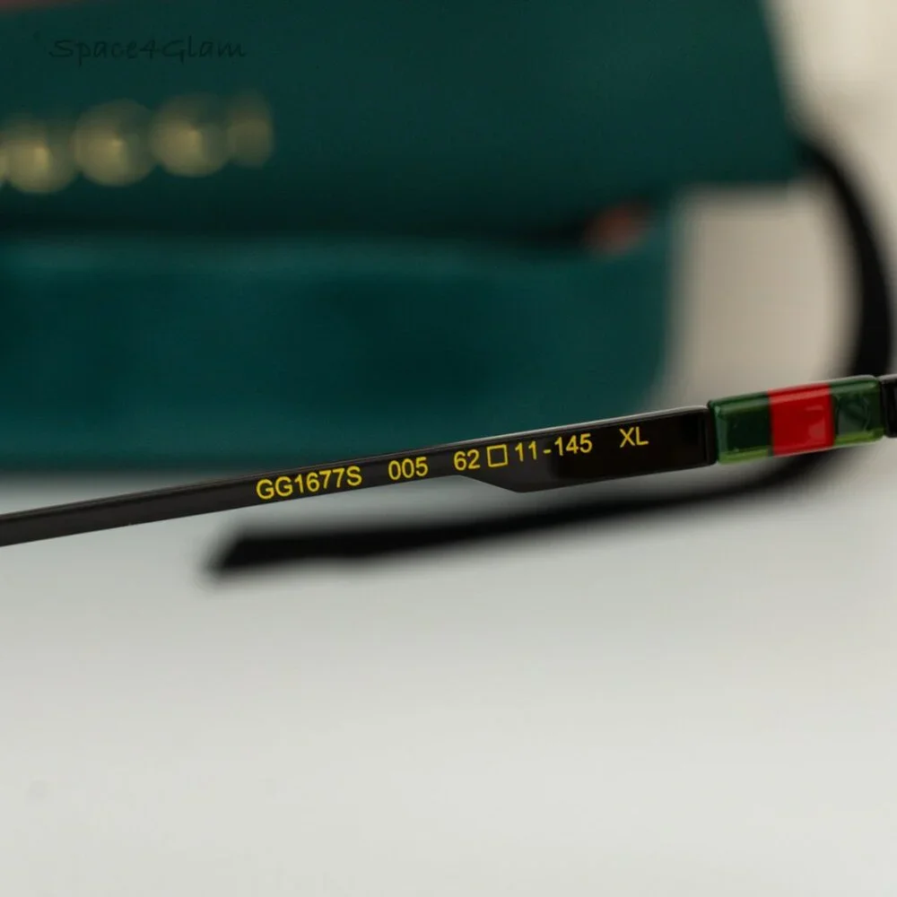 BRAND NEW Gucci GG1677S 005 Black Yellow Mirror Logo Pilot Unisex Sunglasses
